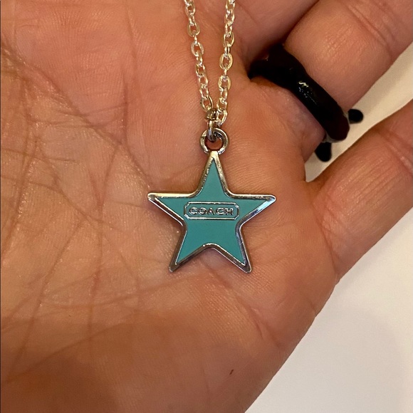 RARE! Coach Enamel Star .925 Sterling Necklace - Picture 2 of 4